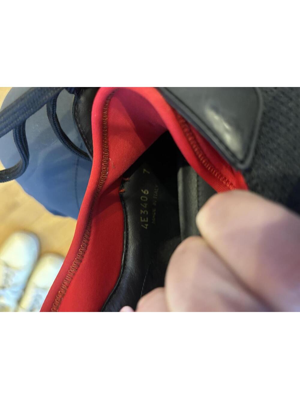 Prada Black and Red Athletic Sneakers with White Sole - Picture 6 of 9